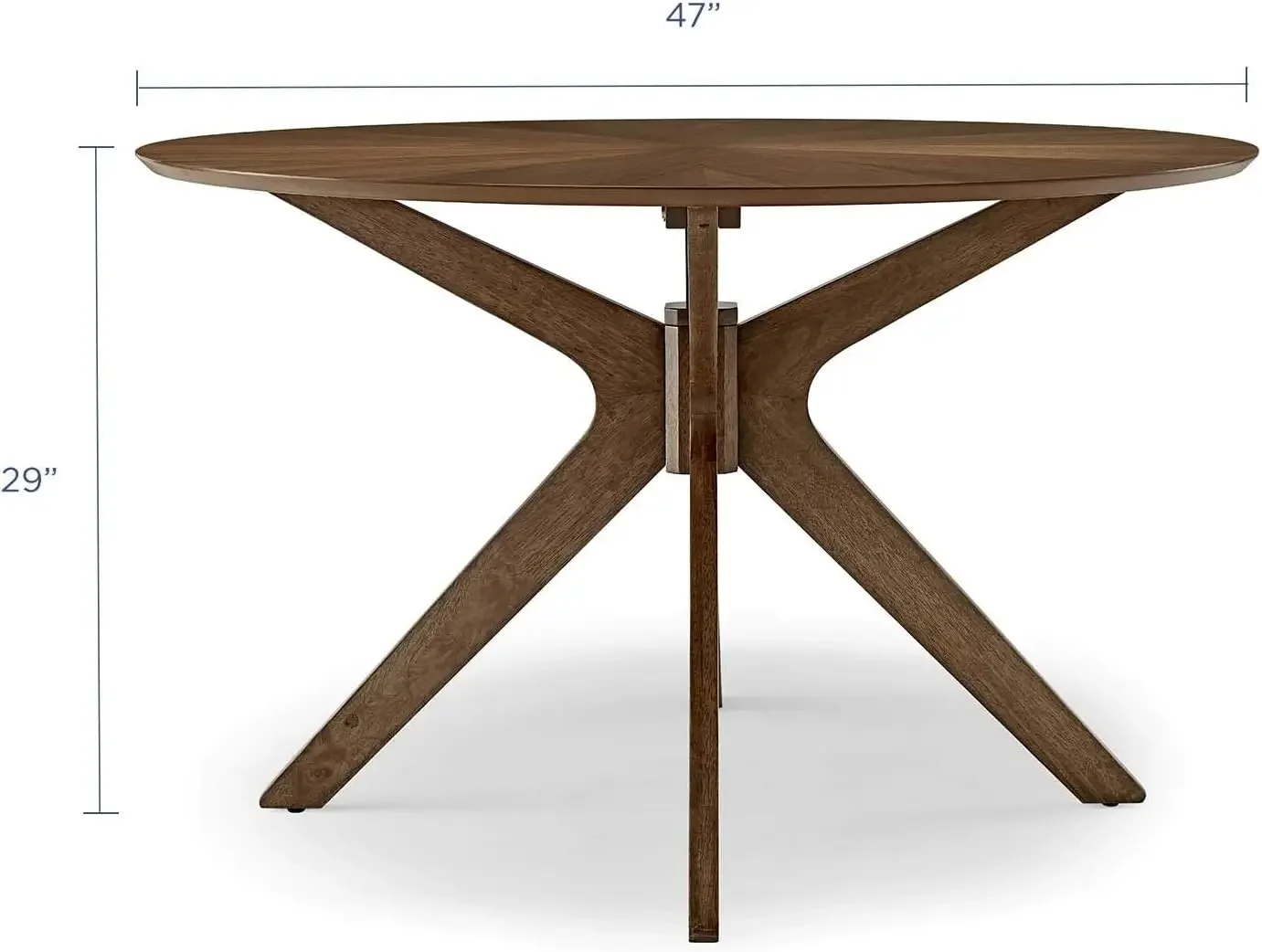 Crossroads 47" Round Wood Dining Table,
