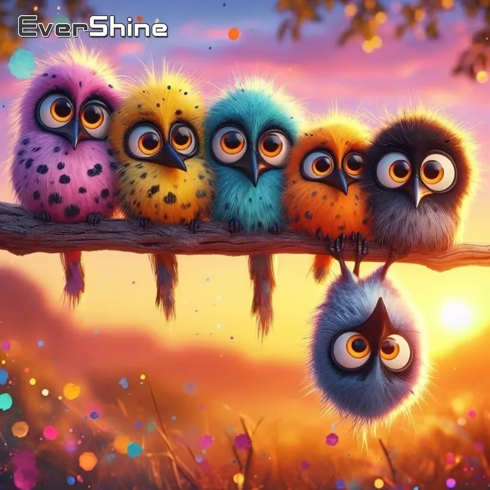 EverShine Neuerscheinung Diamant-Malerei Vogel Tier Cartoon DIY Bastelset Stickerei Kreuzstich-Set Kunst Mosaik Handgemachtes Geschenk