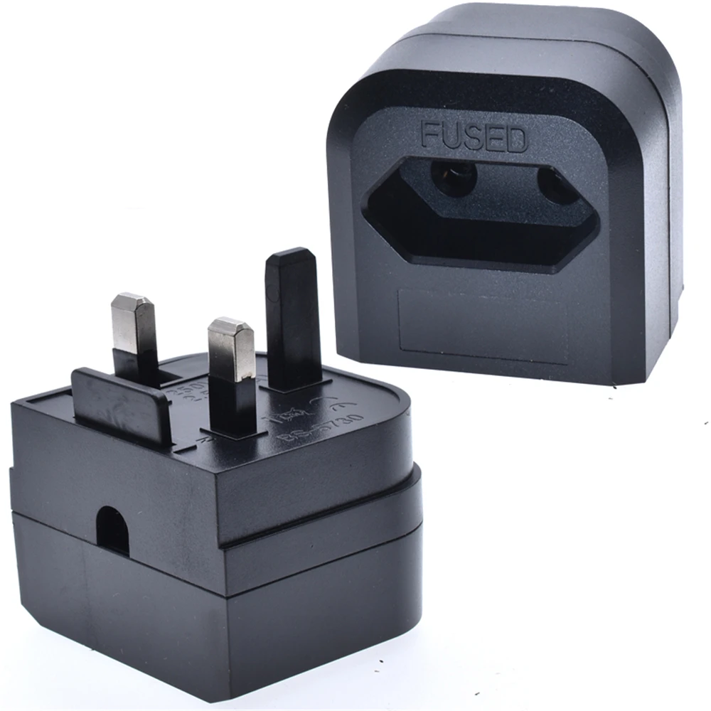 New EU to UK plug adapter for Shaver electric toothbrush Type-C round 2 prong 4.0mm to Type-G british power conversion adapter