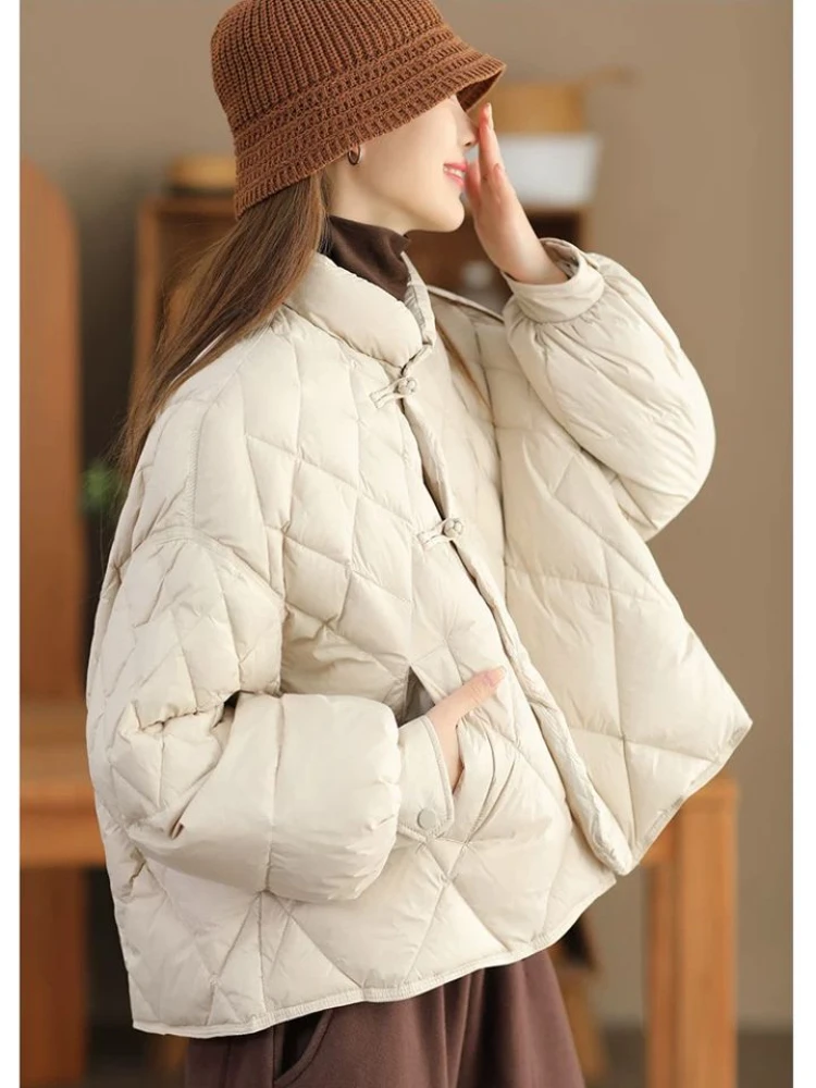 Women Ultra Light Jacket Oversize Loose Causal Short Puffer Coat Autumn Winter Vintage Female Parkas