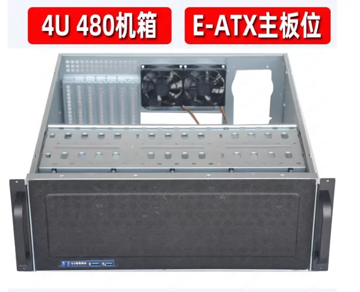 4U 15-Bay Server Chassis, 480mm Short Industrial NVR Storage Case, Dual-Slot Motherboard Support, USB3.0