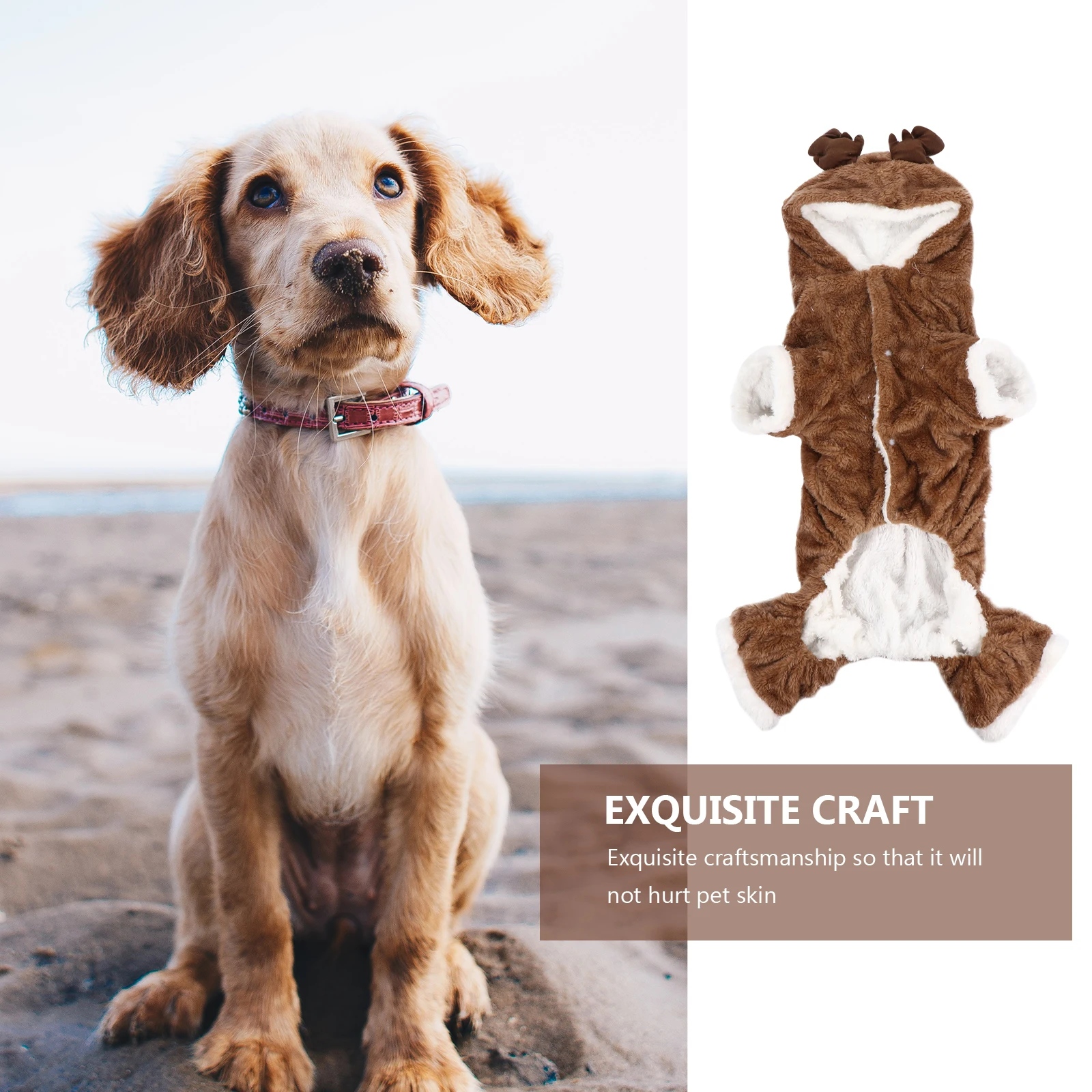 

Pet Elk Transform Outfit Small Dog Christmas Outfits Clothes Puppy Festival Costume Coat Coral Fleece Apparel