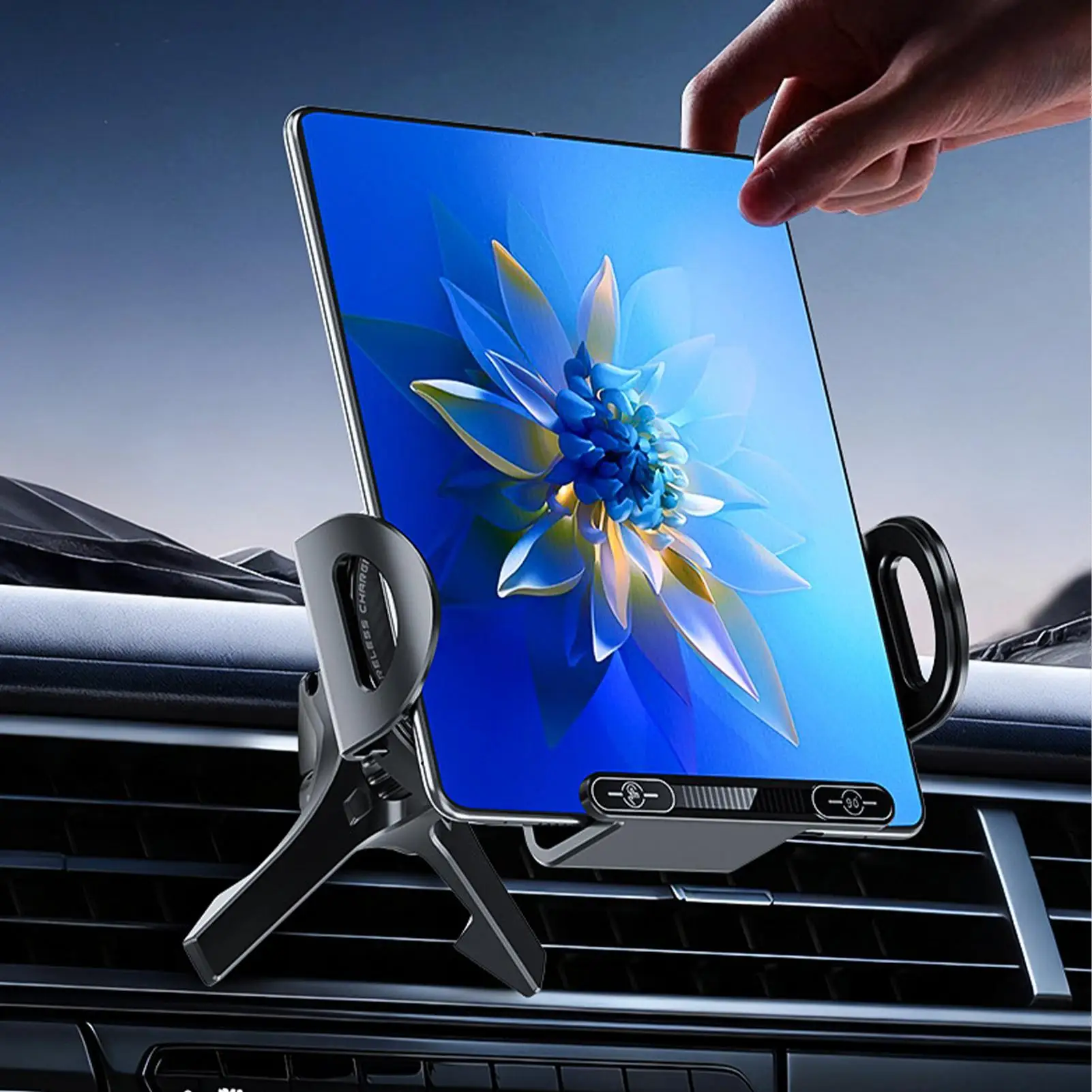 Car wireless charging phone holder 15W wireless charging navigation holder air vent portrait and landscape screen phone holder