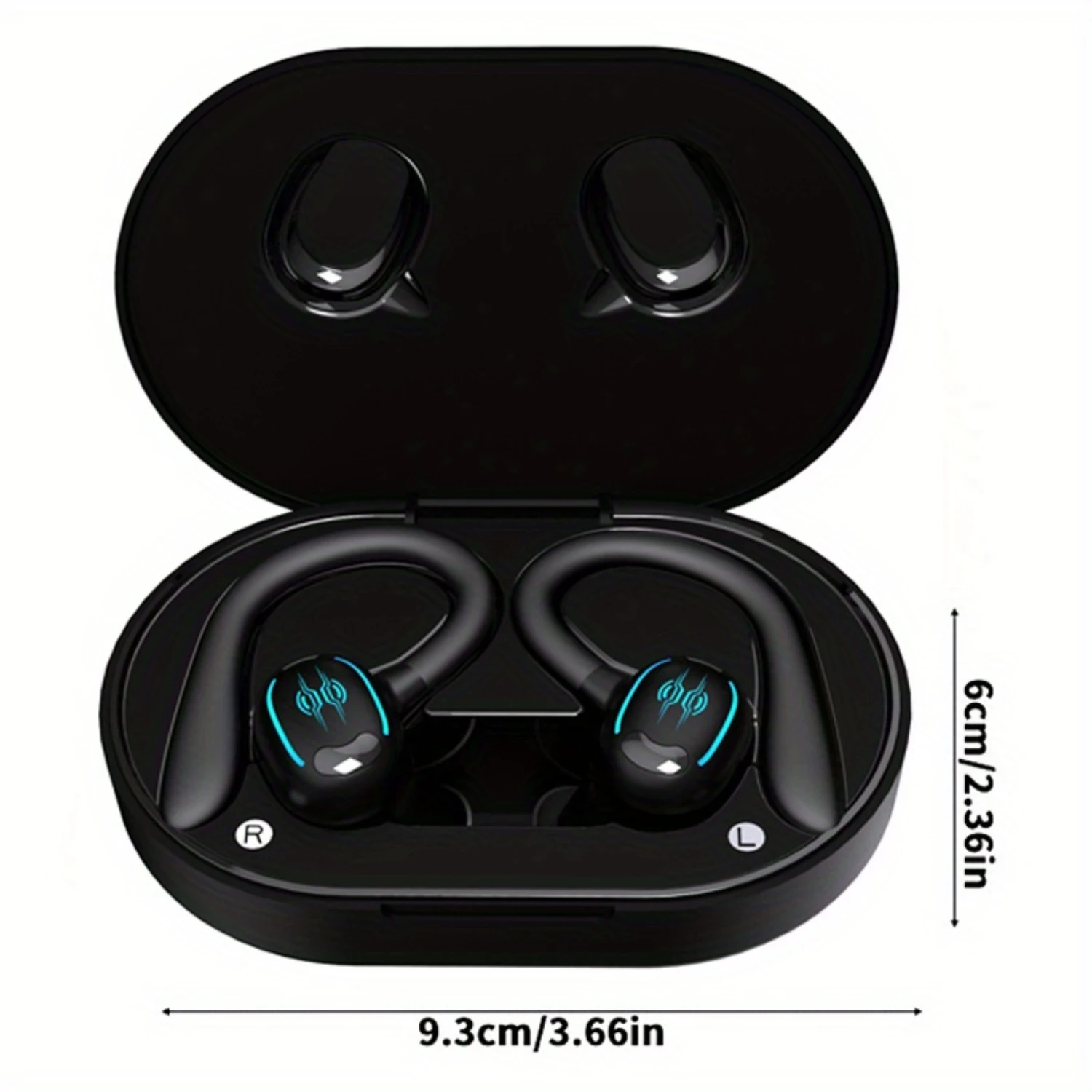 

TWS Earhook Earbuds, True Wireless Stereo Earphones, Sport Headset, In Ear Headphones With LED Charging Case