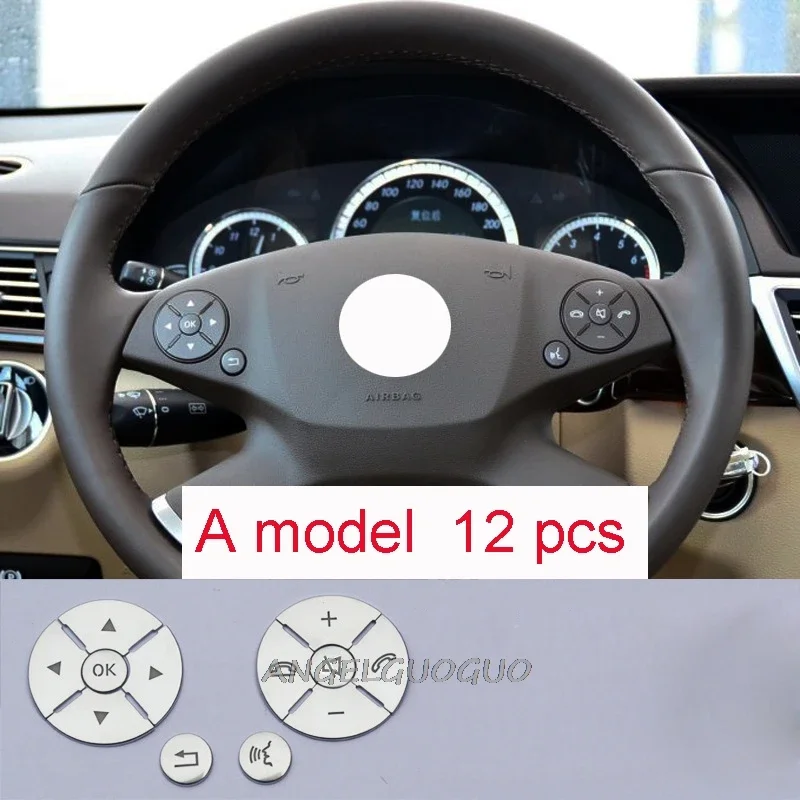 

Hot Steering Covers Car Styling Steering Wheel Button Cover Trim decoration Sticker For Mercedes Benz GLK X204 / E Class W21