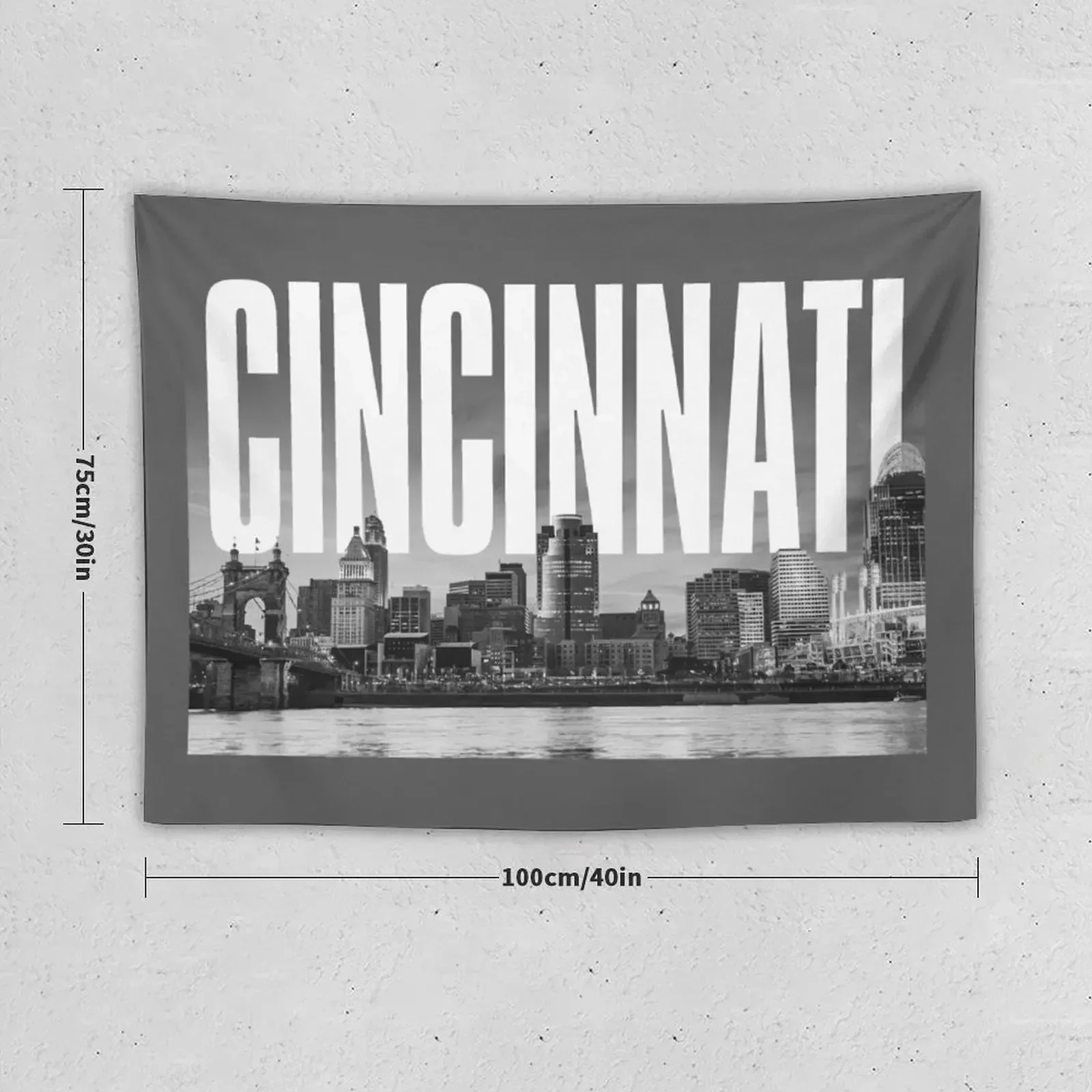 Cincinnati Cityscape Tapestry Aesthetic Room Decoration Decoration Home Wallpaper Tapestry