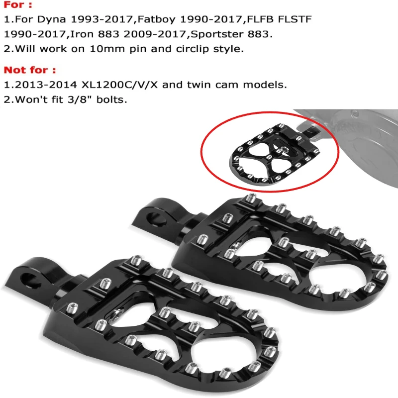 

Аксессуары для мотоциклов, широкие подножки с ЧПУ 360° ° Вращающийся MX Chopper Bobber Style для Harley Dyna Sportster Fatboy Iron 883