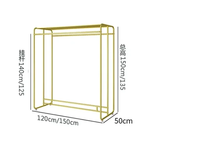 Clothes store double row middle island display shelf Store hanging clothes racks on both sides of the middle water table