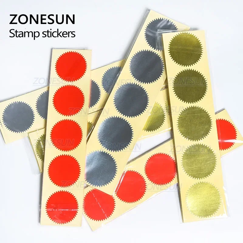 ZONESUN 100Pcs 엠보싱 스탬프 용 45mm Embosser 스티커 인증을위한 Embosser 인감 Diy 엠보싱 인감 사용자 정의