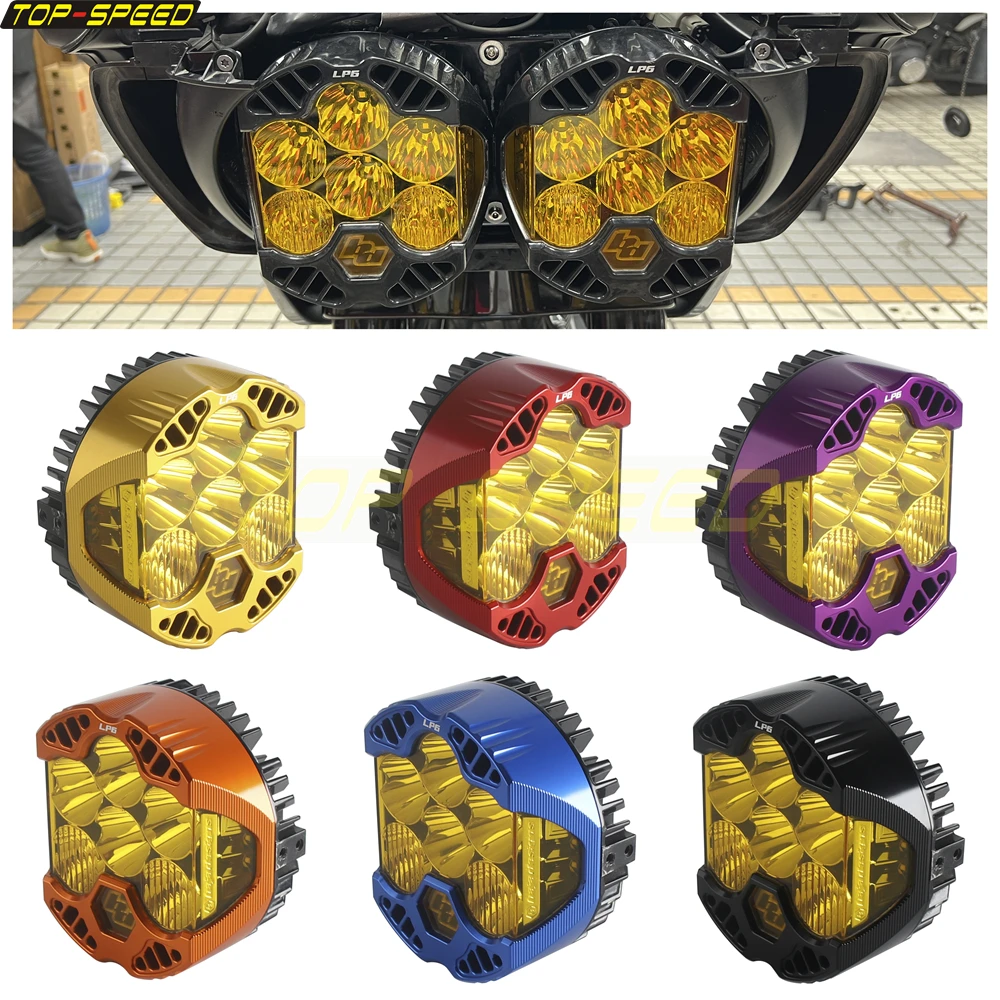 Motorcycle LED Headlight Housing Baja Designs LP6 Pro LED Headlamp Shell For Harley M8 Softail Low Rider EI Diablo Touring FLTRX view 6