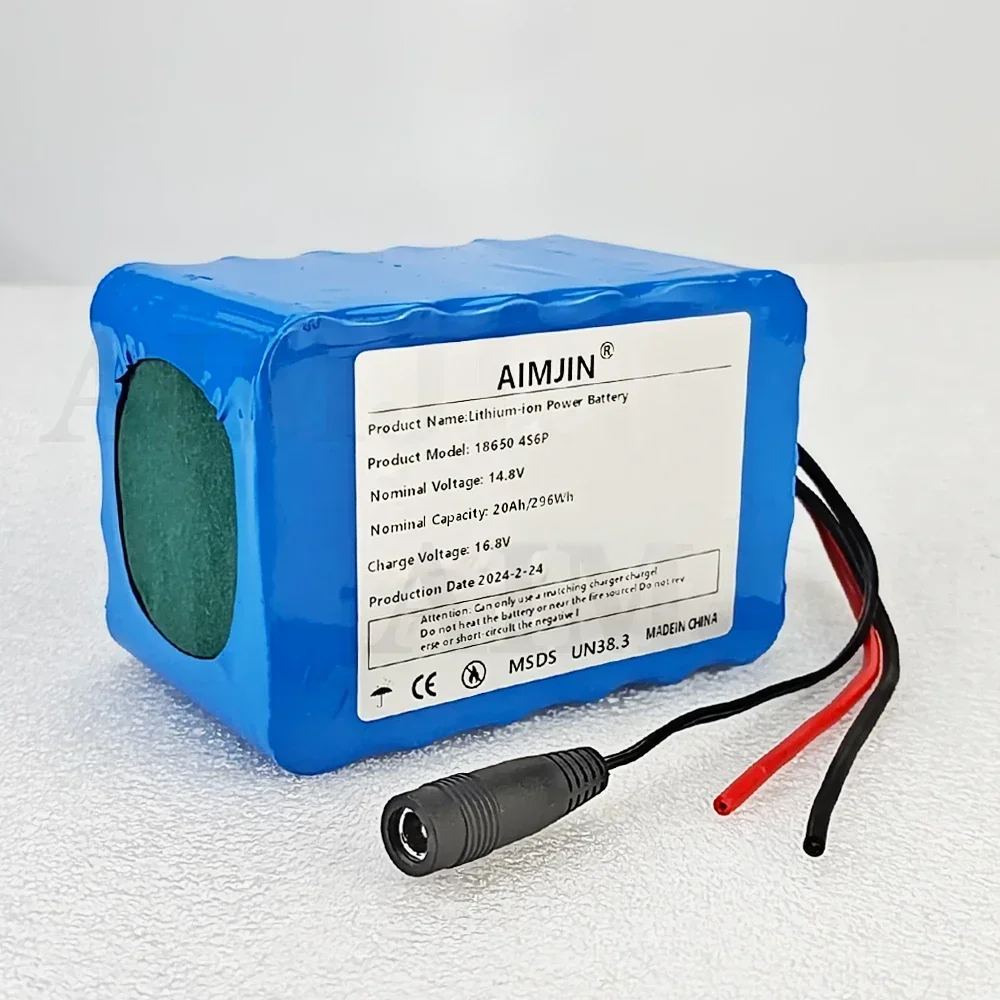 Substituição do pacote de bateria 4S6P 14,8V 20000mAh 18650 com BMS integrado adequado para aquecedor de lâmpada de pesca noturna