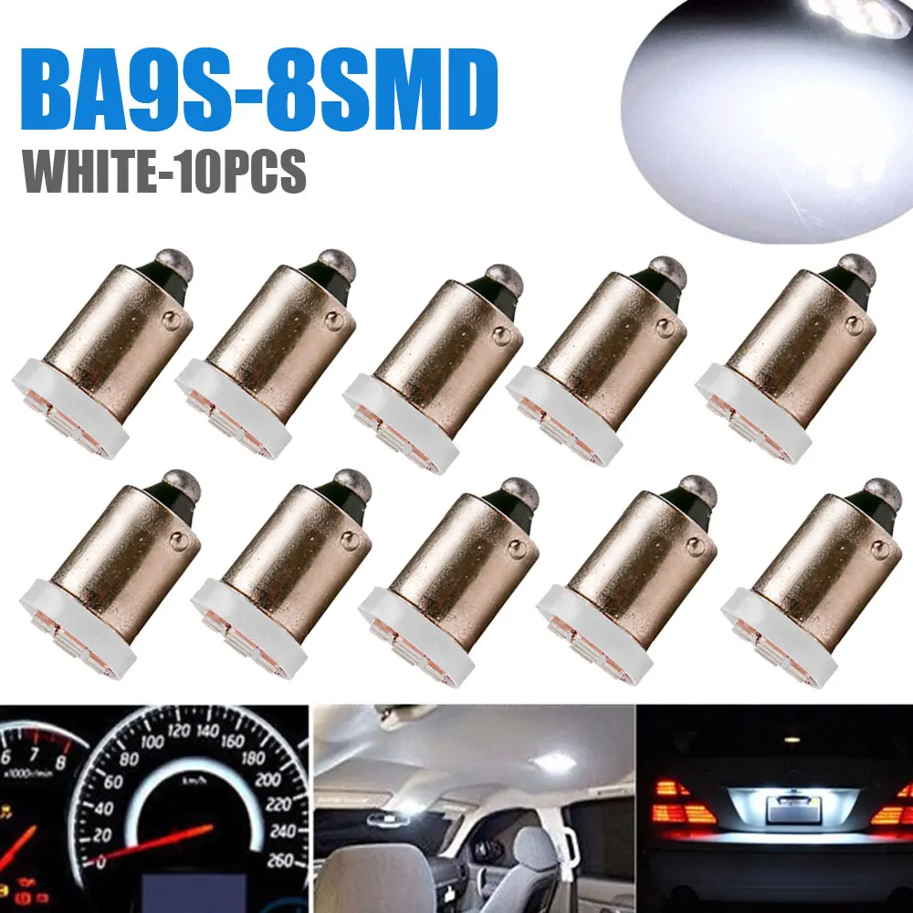 

10Pcs BA9S T4W 8SMD 3020 Led Bulbs 1206 Car Interior Lights Source Parking Lamp Signal Lamp DC 12V Car Interior Accessories