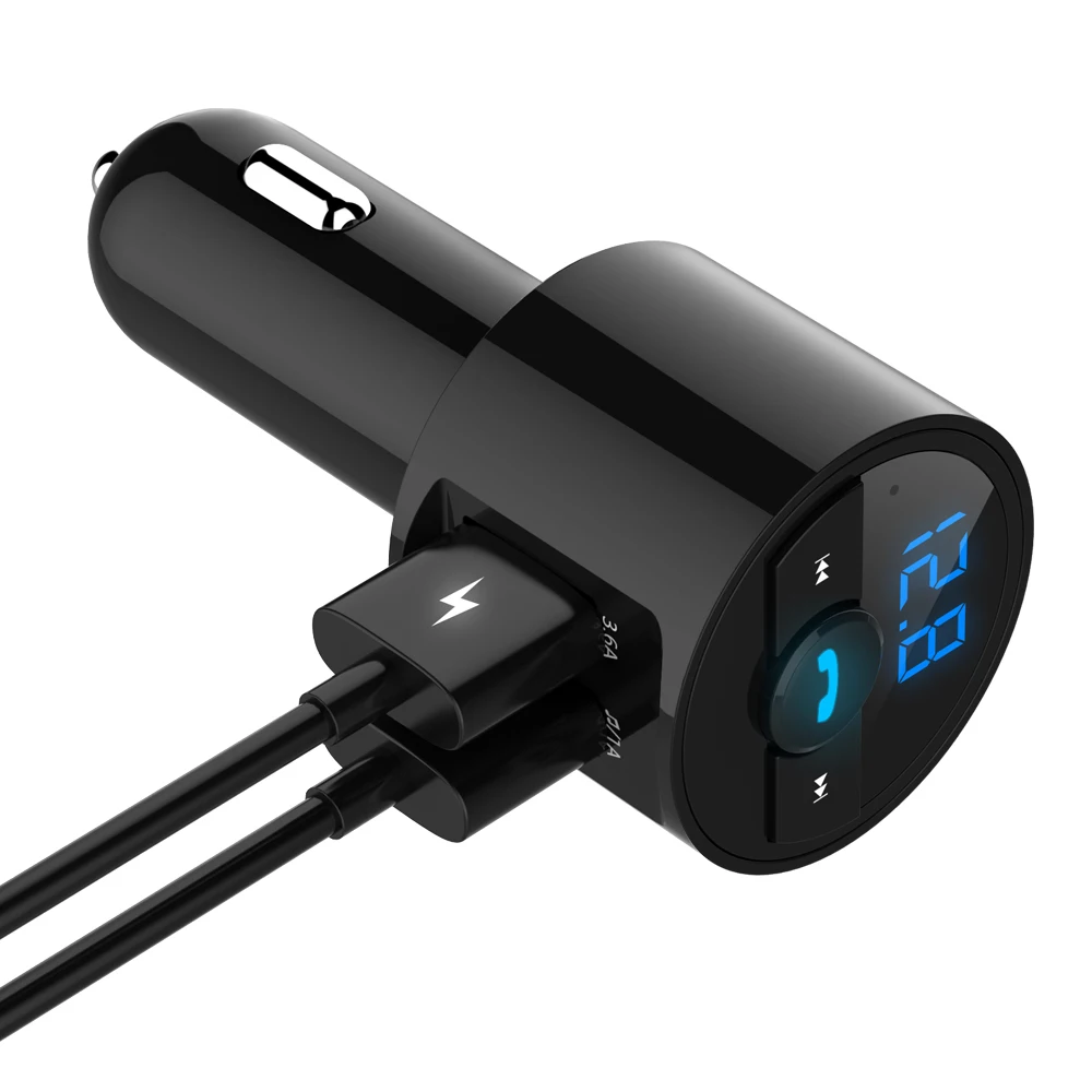 FM Transmitter Modulator Car Wireless Bluetooth 5.0 USB Fast Charger Auto Aux Radio Mp3 Player Music Hands Free Car Kit