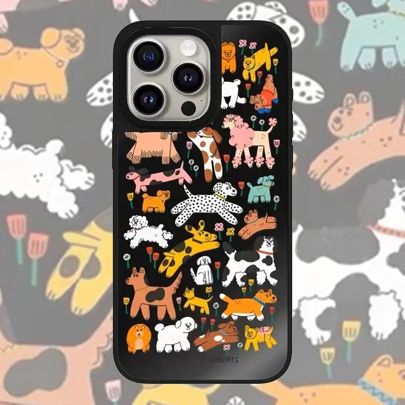 

Cartoon Animals Mirror Phone Case Cover for iPhone 11 12 13 14 15 Pro Max Case for iPhone 15 Pro Max