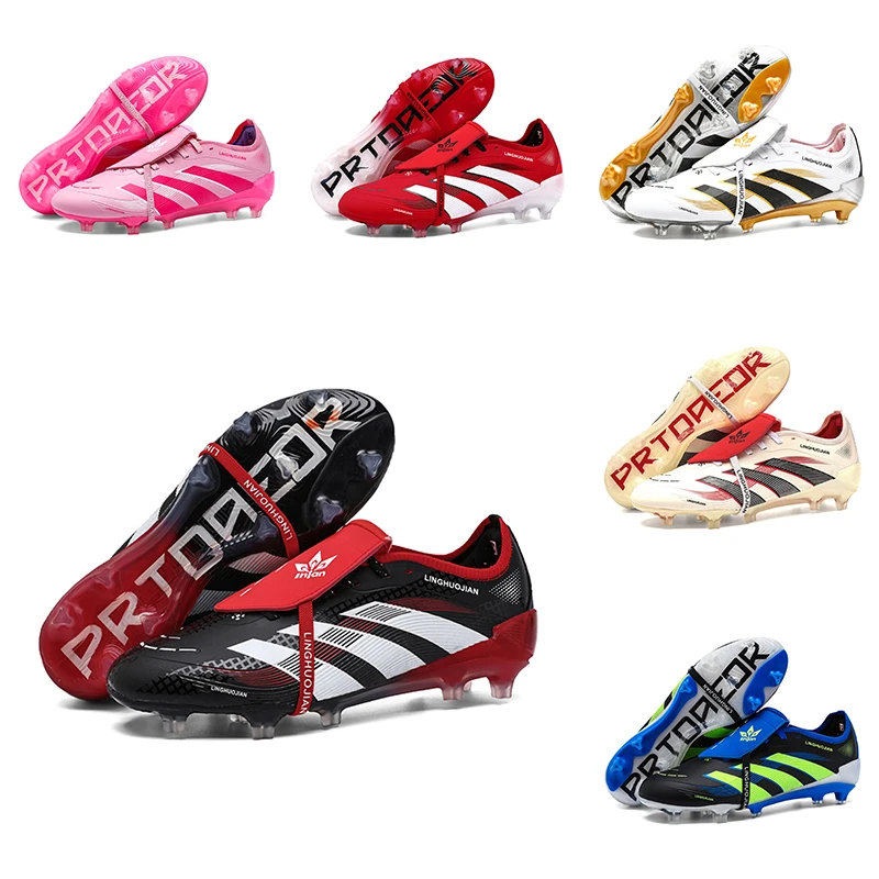 New Men Football Boots Long Spikes Ultralight Match Breathable Indoor Sneakers Soccer Shoes Cleats AG Training Drop Shipping