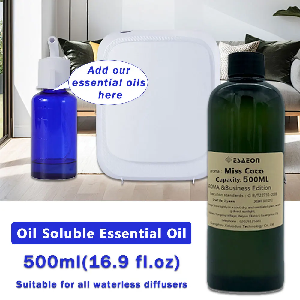 ESAEON 500 ml (16,9 fl.oz) Aceite esencial Miss Coco/Wild Bluebell, para todos los difusores sin agua, máquina aromática, difusor de aroma inteligente