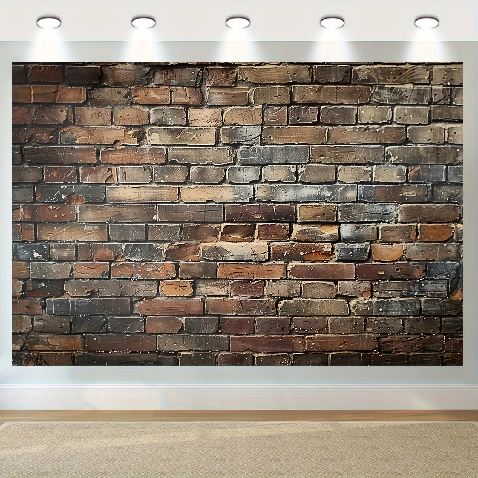 Vibrant retro brick wall Polyester photographic background - durable and wrinkle resistant for portrait photography studios