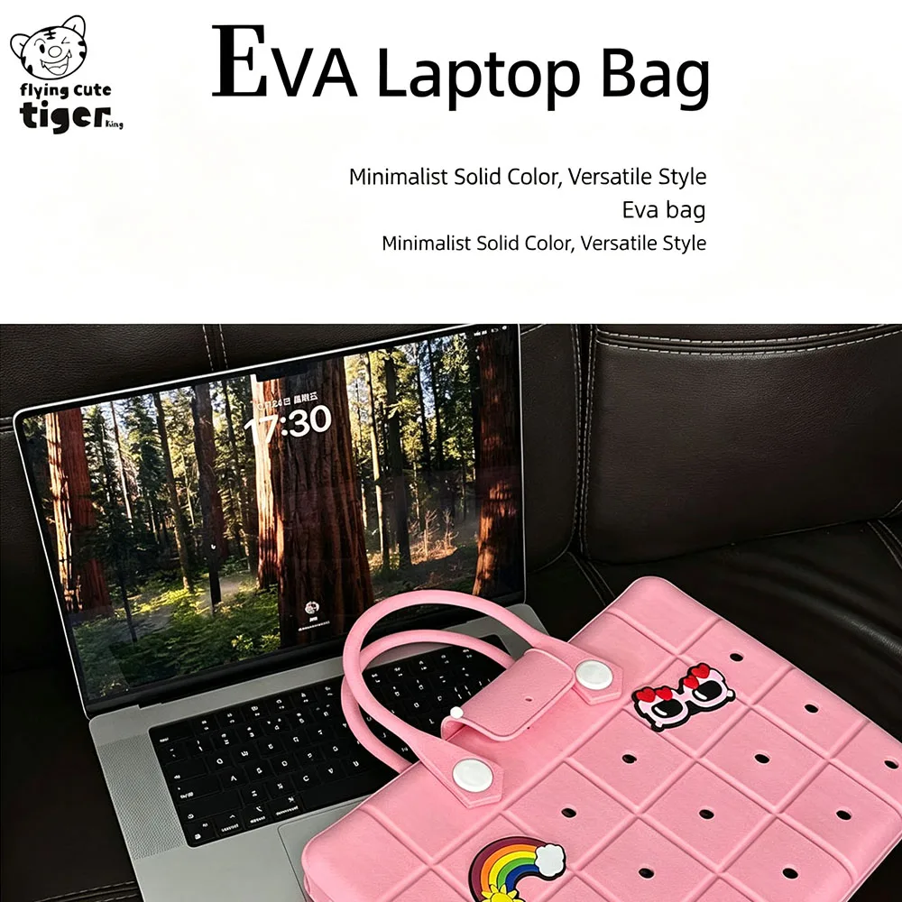 New Model Eva Computer Bag, Large Capacity, DIY Accessory-Friendly, Portable Laptop Bag, Shockproof, Anti-Drop, Perforated Bag, Briefcase