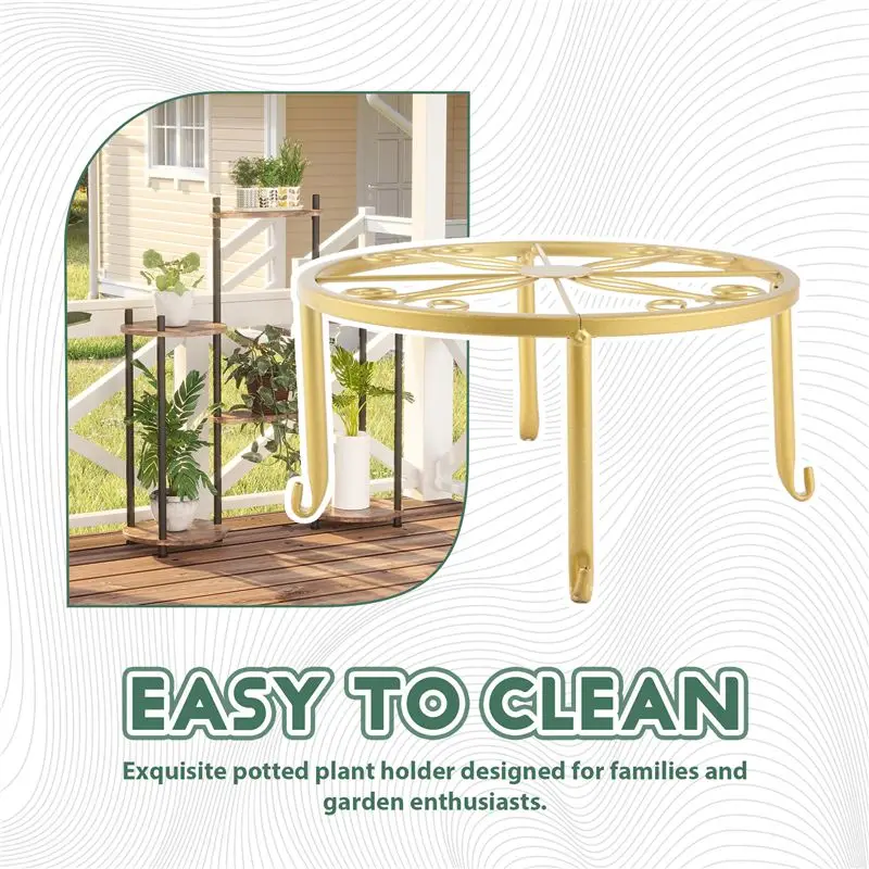 B50C Floor Iron Pot Plant Stand Flower Shelf Holder Garden Shelves Garden Plant Balcony Round Rack Home Decor image 5