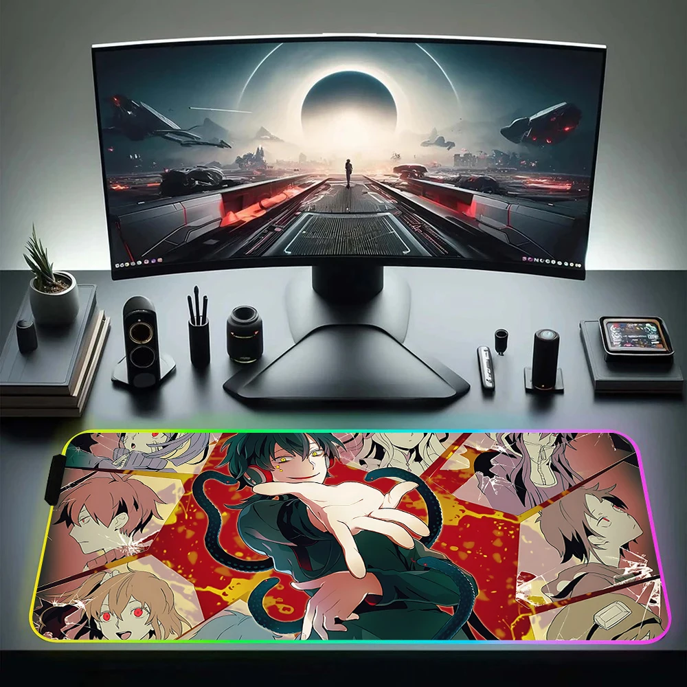 MaiYaCa Kagerou Project Girl RGB Pc Gamer Keyboard Mouse Pad Mousepad LED Glowing Mouse Mats Rubber Gaming Computer Mausepad