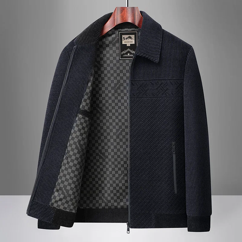 men's wear middle-aged fashion cool and trendy leader Chenille casual business plus-size loose jacket High-quality