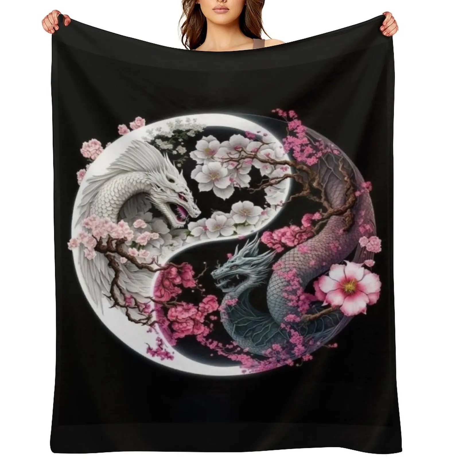 yin and yang Dragon magic Throw Blanket anime Thins Decorative Sofas Blankets For Sofas Sleeping Bag Decoratives Blankets