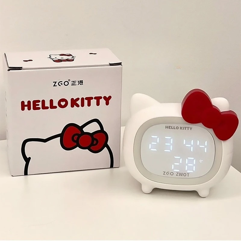 

Hello Kitty Children Smart Alarm Clock Night Light New Cartoon Anime Bluetooth Speaker Accessories Girl Birthday Gift Wholesale
