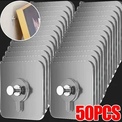PVC Strong Adhesive Nails Hooks Poster Seamless Wall Hook Waterproof Durable Transparent Kitchen Bathroom Screw Hook Hanger