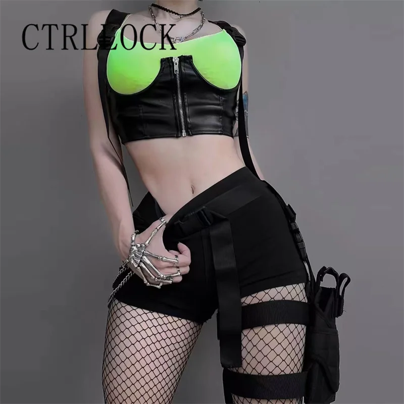 CTRLLOCK Techwear Cool Women Adjustable Buckles Leg Bag Casual Waist Belt Accessory