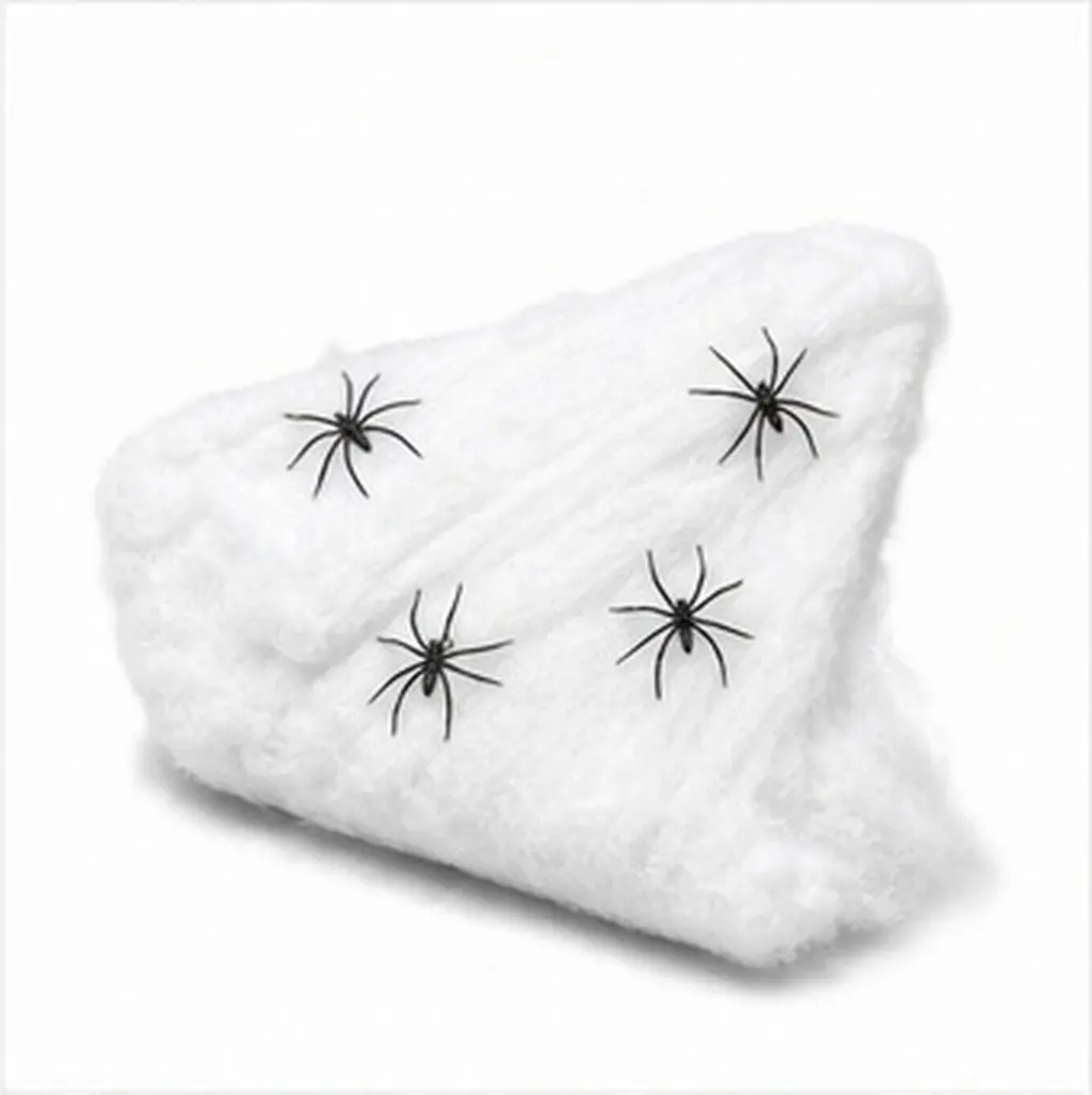 100G Reusable Stretchable Cotton Spider Web Halloween Decorations Spooky Party Props Haunted House Creepy Table Door