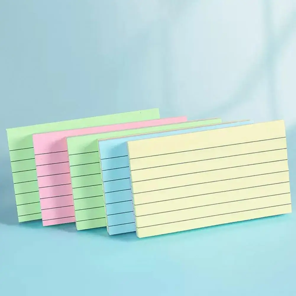 Thick Index Cards Striped Sticky Notes Set with Great Stickiness Smooth Writing 4 Pcs Self-adhesive Memo Pads for College