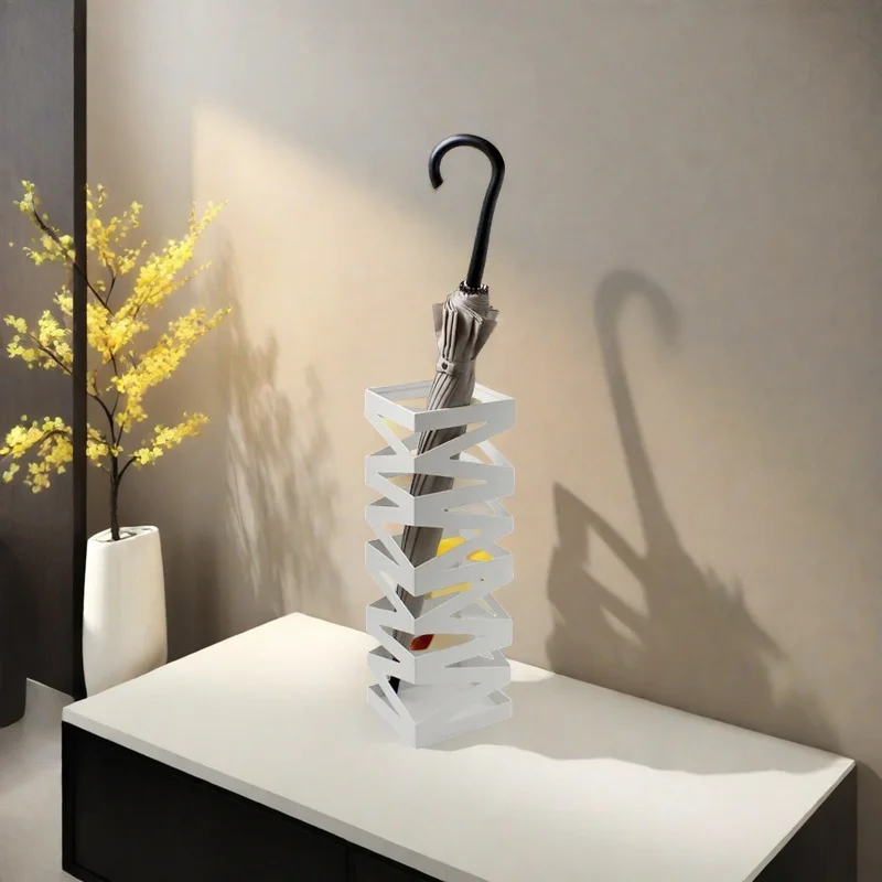 Modern Umbrella Rack Organizer for Indoor Decoration, Square Metal Umbrella Stand/Rack, for Hallway Entryway Living Room Office