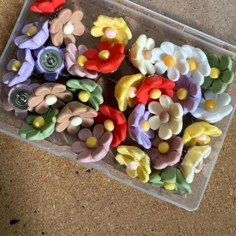 50 pcs bunga dorong bunga pin paku dekoratif papan pengumuman gabus paku jempol dengan kasing papan gabus papan buletin f19e