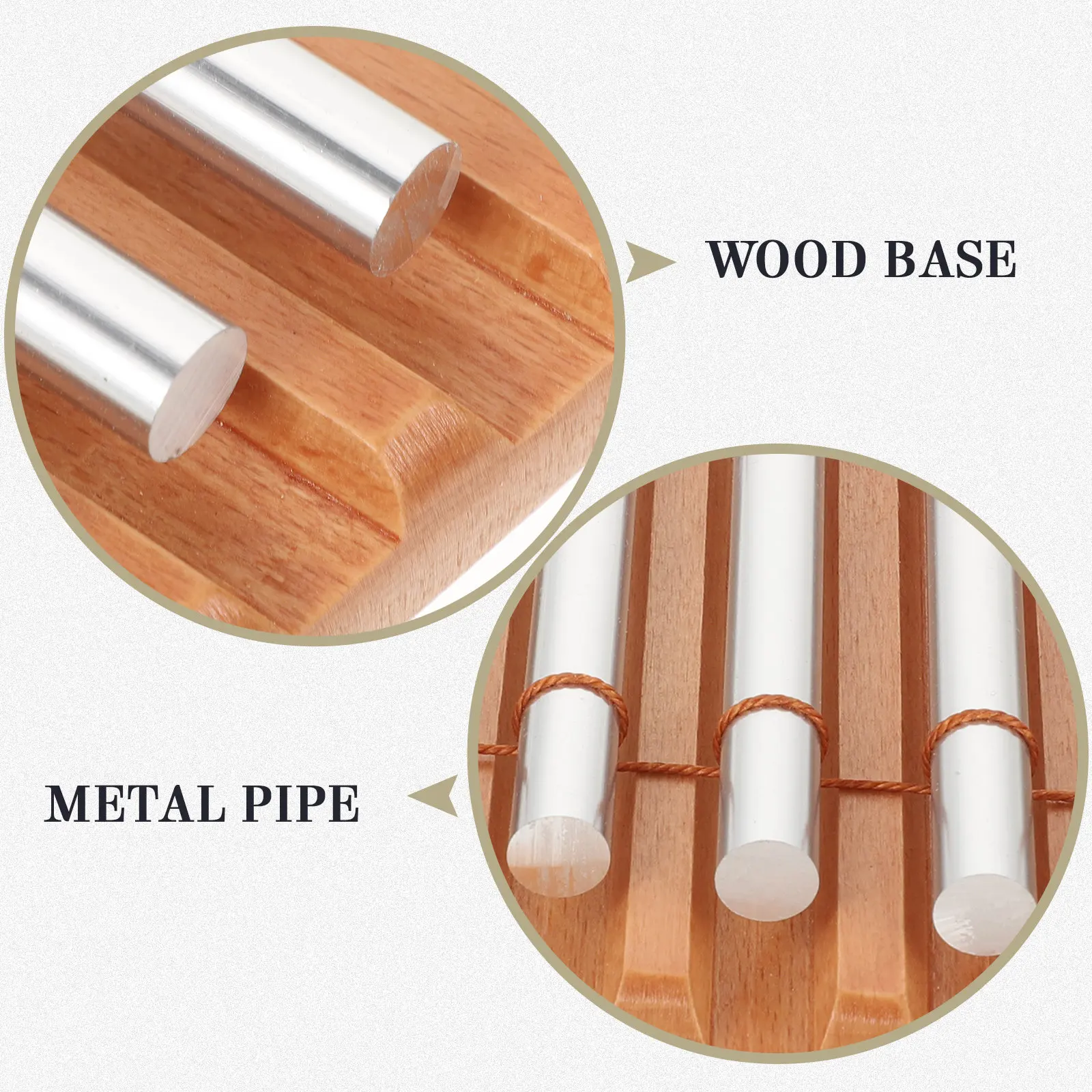 1Set Educational Wooden Chimes Instrument 7 Note Tabletop Percussion Chime with Mallet for Music Learning Classroom