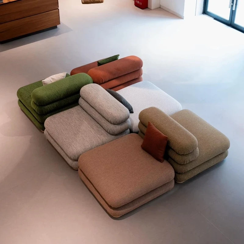 Modern Stackable Modular Sofa Fabric Cloud Shaped Combination Sofa