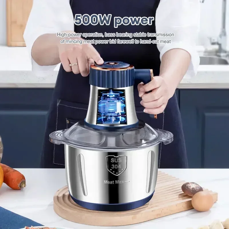 Electric Meat Grinders 304 Stainless Steel Food Crusher Multifunctional Vegetable Slicer Chopper Mincer Baby Food Processor