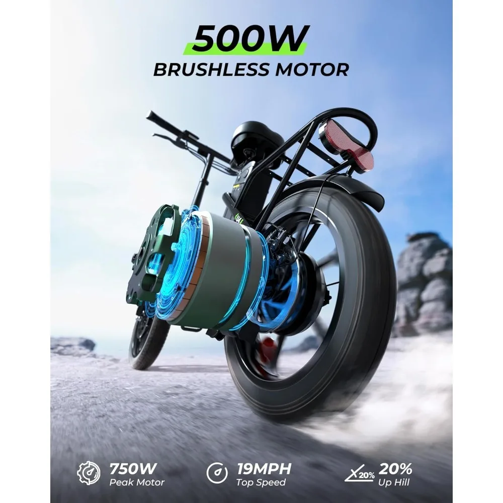 دراجة إلكترونية قابلة للطي للبالغين مقاس 16 بوصة U4، محرك ذروة 750 وات، دراجة إلكترونية ببطارية 374.4 وات في الساعة، دراجة إلكترونية للركاب للبالغين والمراهقين