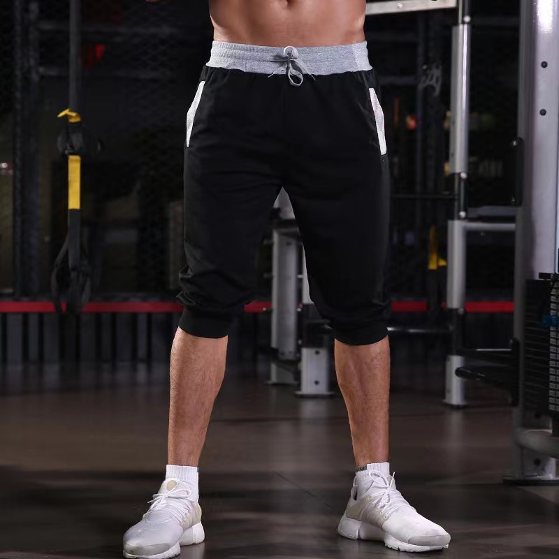  Men's drawstring sports shorts, fashionable work pants, men's slim fit pants, summer beach shorts, casual jogging sports pants 