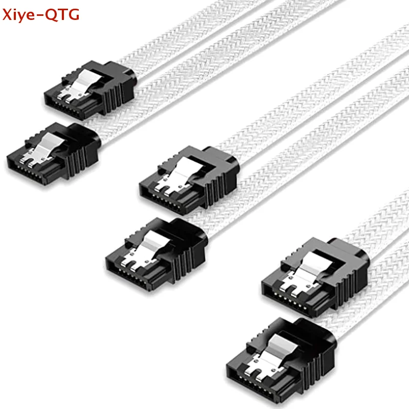 Hot！SATA 3.0 III SATA3 7pin Data Cable 6Gb/S SSD Cables HDD Hard Disk Drive Cord Line With Nylon Premium Sleeved