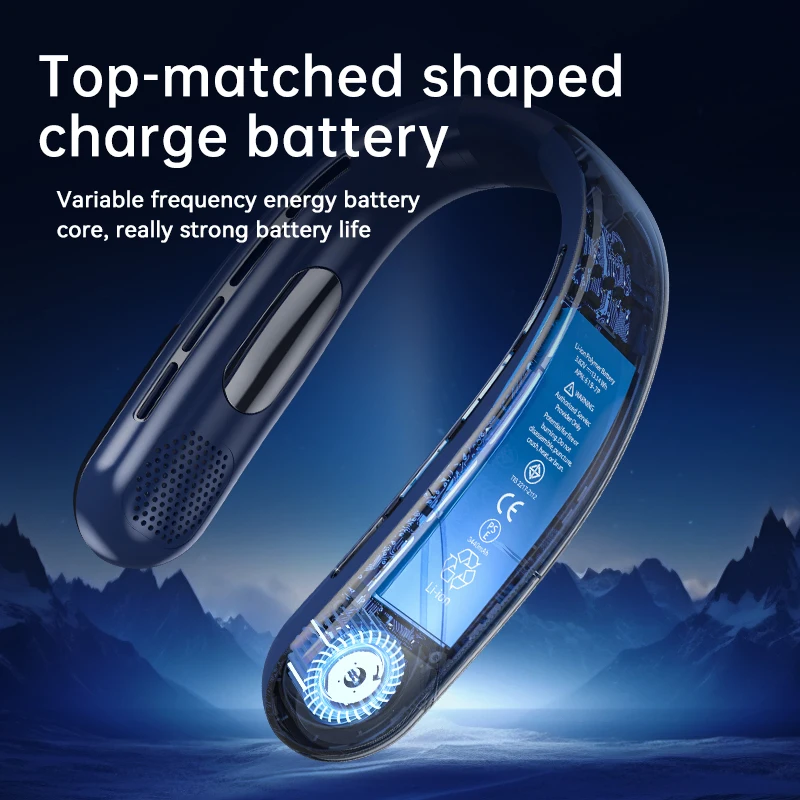 Xiaomi Youpin Portable Neck Fan Bladeless Silent Neckband Fan USB Rechargeable 3 Speeds Mute Wireless Electric Neck Cooler Fans