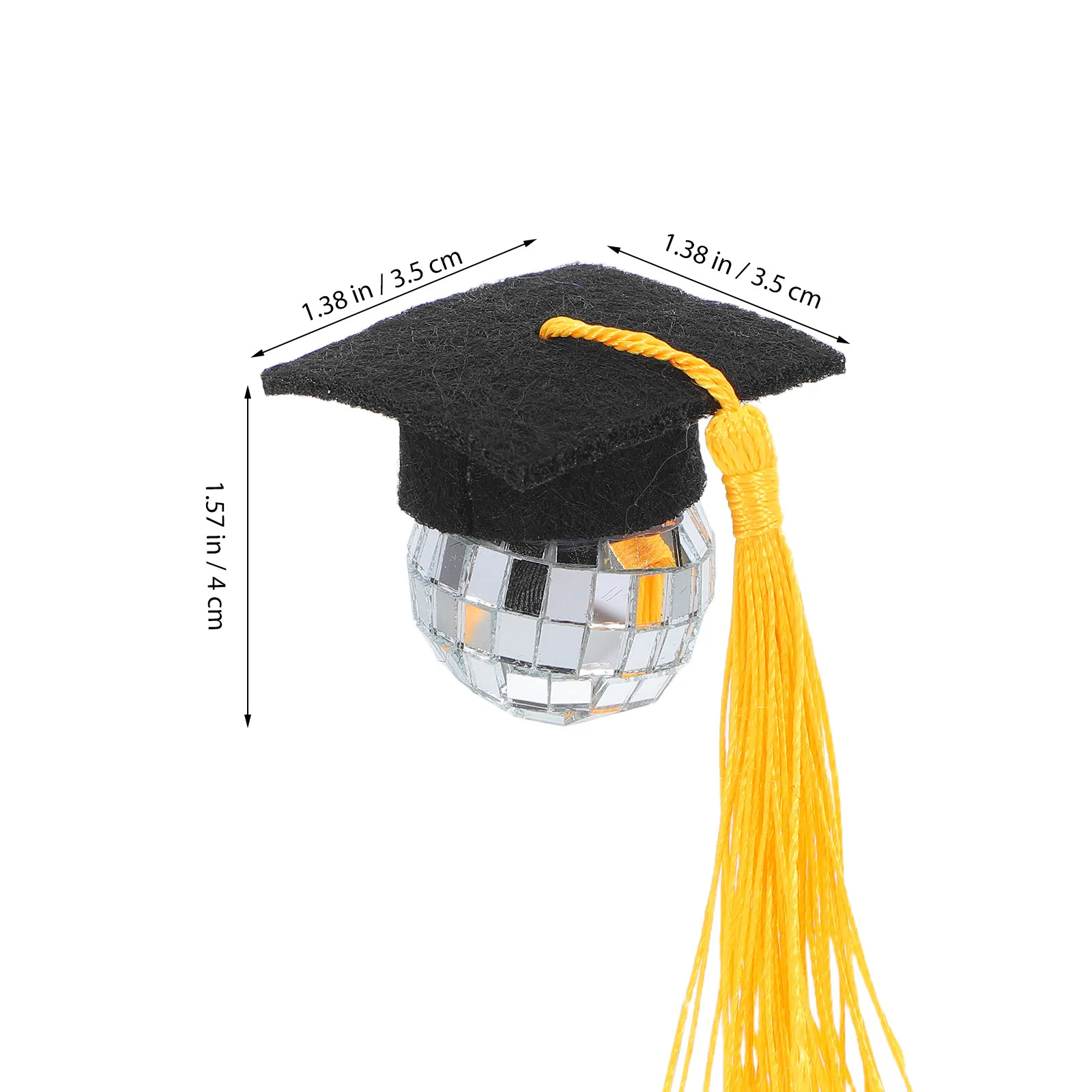 10Pcs Graduation Disco Cap Cupcake Toppers Tassel Accent Elegant Mini Grad Hat Decor for Kindergarten to Phd Celebrations view 3