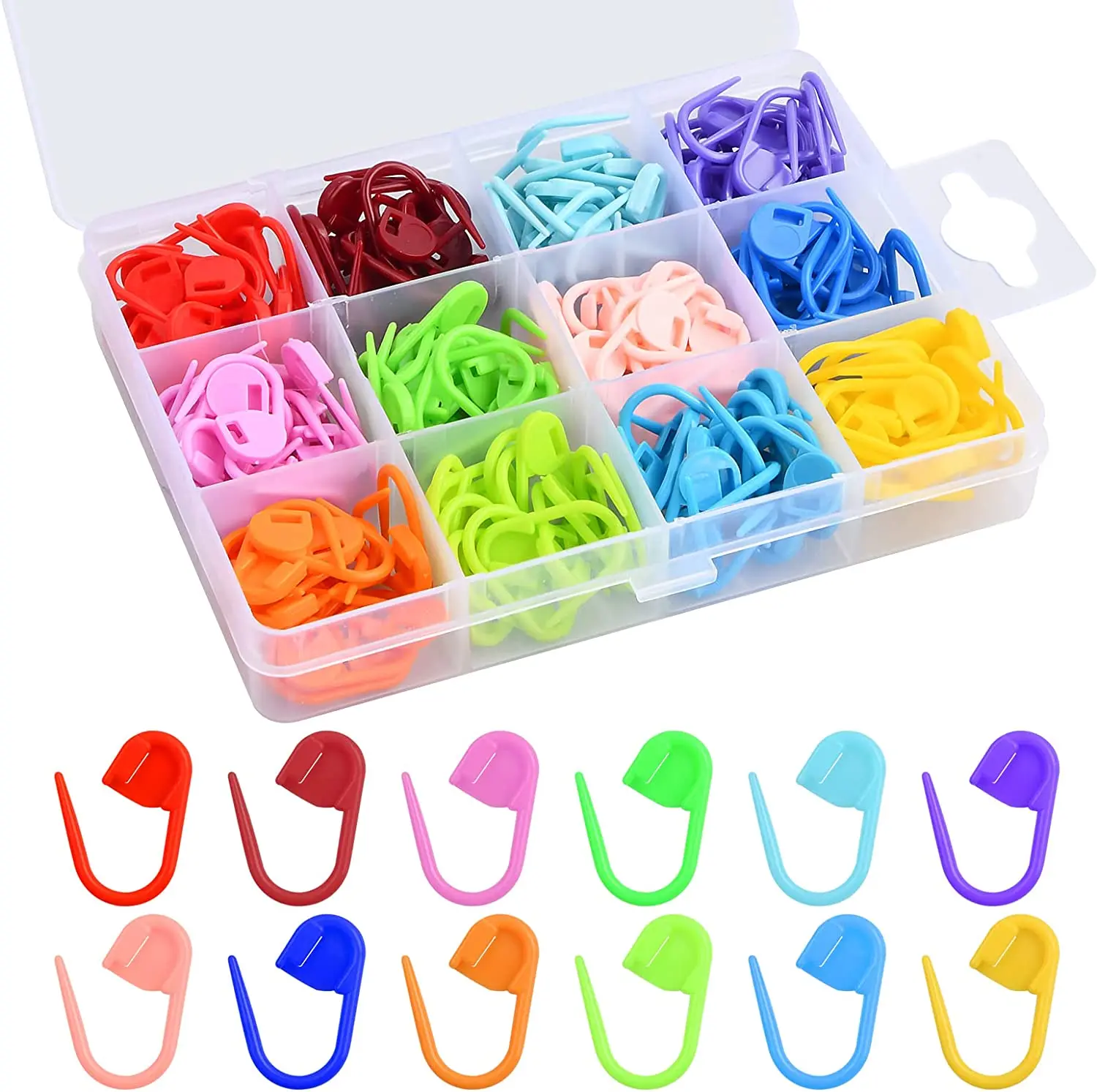 50/100 sztuk kolorowe plastikowe agrafki znaczniki dziewiarskie szydełkowe klipsy ściegowe dla majsterkowiczów Knitting rzemiosło krawieckie odzież akcesoria