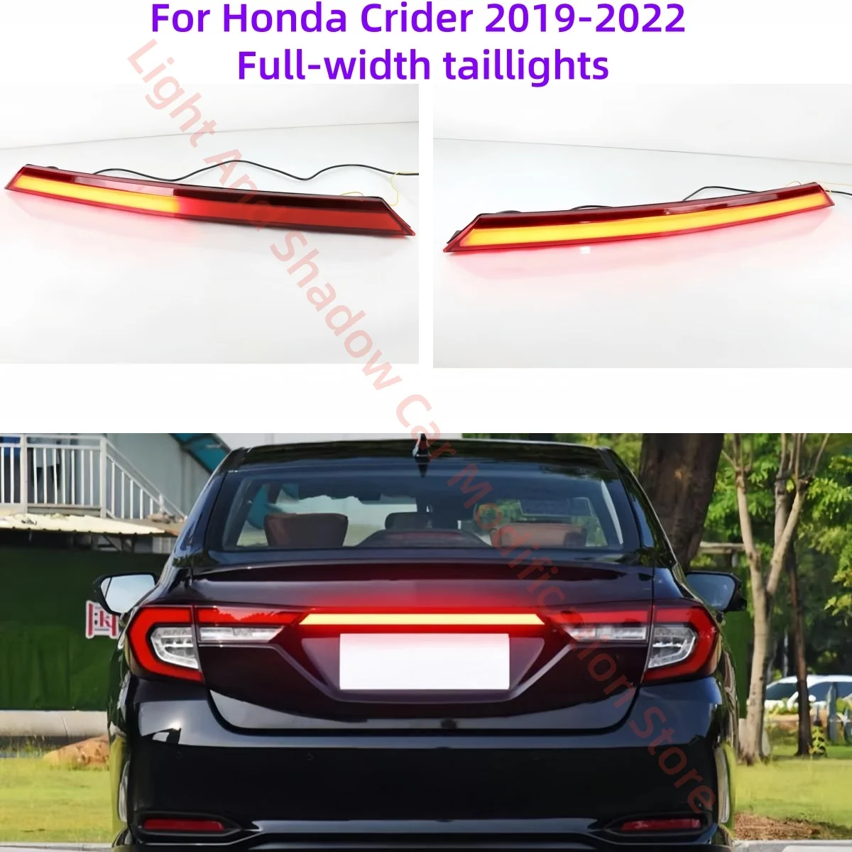 For Honda Crider 2019-2022 Full-width taillights Modification Brake light Turn signal Tail wing light Logo light Three functions