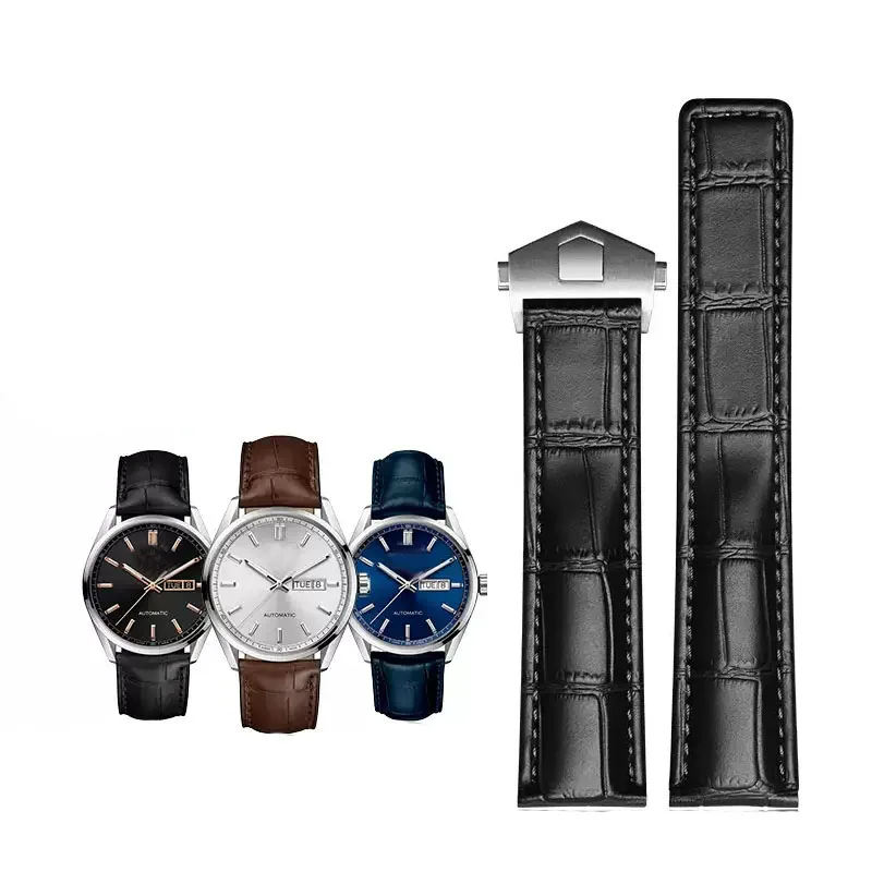

19mm 20mm 22mm Black Brown Genuine Leather Strap for Tag Heuer Watch Carrera Monaco Watch Belt Bracelet Wristwatch Watchband