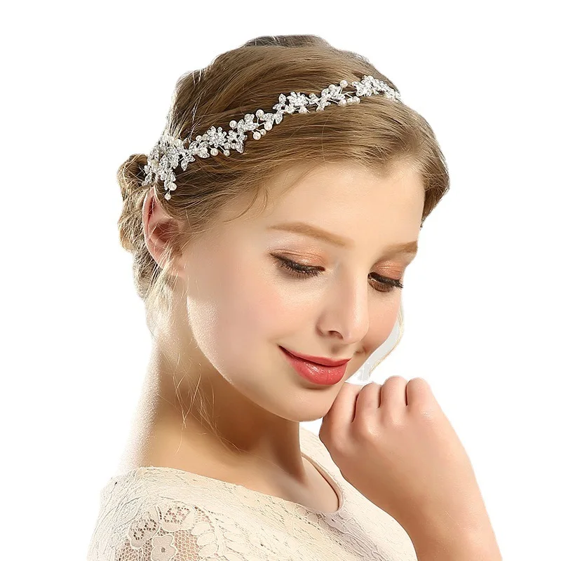 Baroque Luxury Handmade Headband Pearl Hairband For Women Pageant Party Bridal Wedding Hair Accessories Jewelry Band Headband