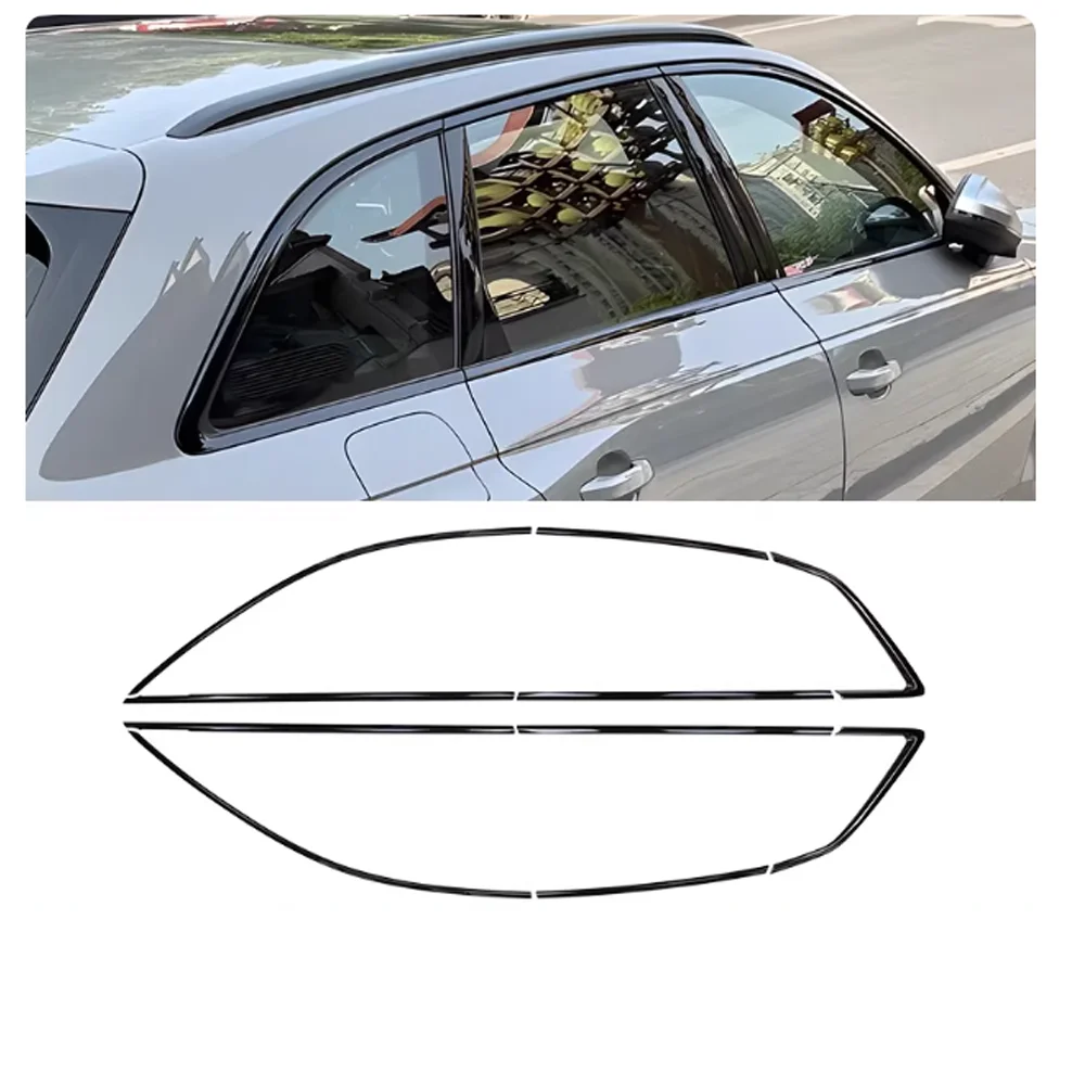 Voor Audi A3 8Y RS Sportback 2022 ~ 2025 Zilver Zwart Rvs Autodeur Raamkozijn Vensterbank Trim sticker Accessoires - afbeelding 1