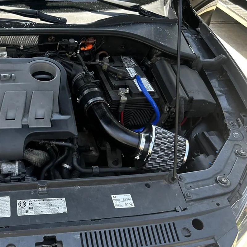 X39A-Kit Asupan Udara Dingin, Kit Pipa Selang Aliran Induksi Filter Otomotif Aluminium Pipa Asupan Udara Dingin Mobil Universal 3 Inci