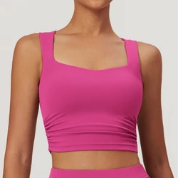 Women Yoga Vest Gym Sports Crop Tops Streetwear Fitness Running Vest Workout Bra Tank Top Female Have Pad Sexy Yoga Bra