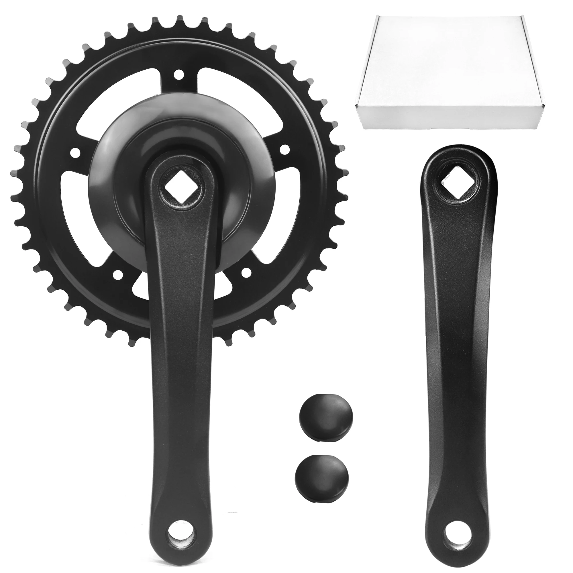 ZUKKA Bike Crankset 38T/42T - 170mm Universal Square Crankset Set Charing Crank Set with 170mm Aluminium Alloy Arm