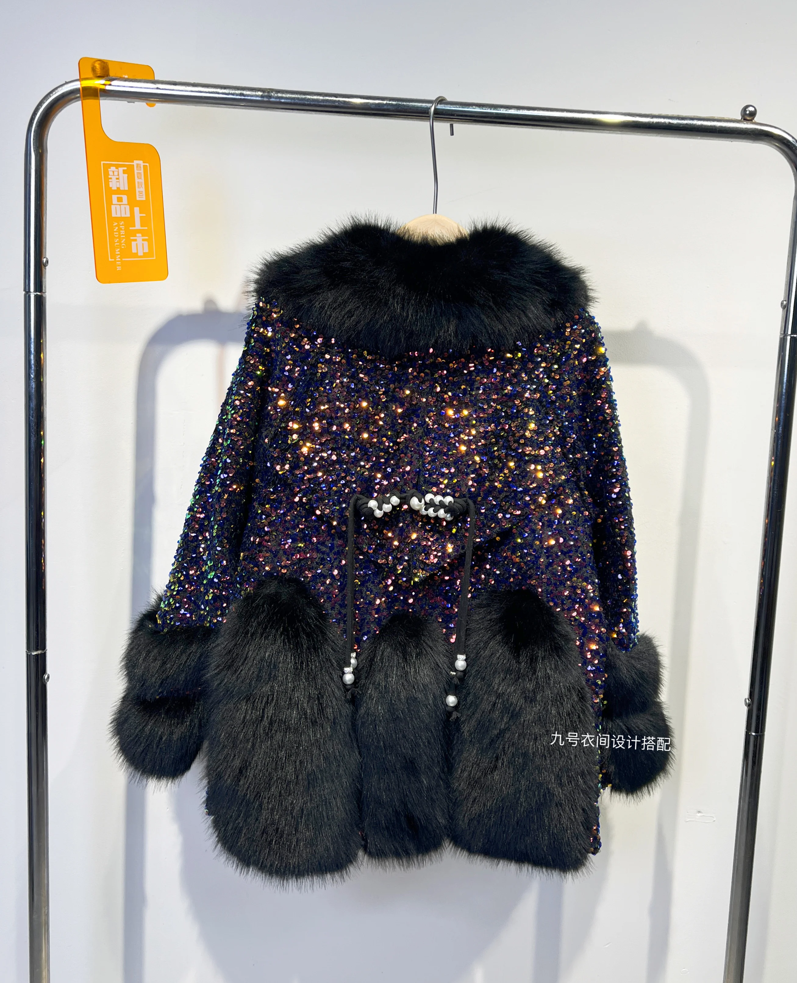 2025 شتاء جديد فاخر الثقيلة الترتر ريكس الأرنب الفراء الدافئة فضفاضة سميكة الأوروبية المنك معطف العلامة التجارية العصرية فو الفراء معطف #6